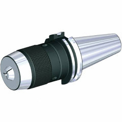 Kennametal - DIN69871-50, 1 to 13mm Capacity, Integral Shank Drill Chuck - Keyed, Taper Shank, 50.5mm Sleeve Diam, 90mm Open Length - Exact Tooling