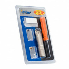 Iscar - 45° Lead Angle, 37/64" Min Cut Diam, Indexable Chamfer and Angle End Mill - 2 Inserts, SOMT 060204-HQ Insert Style, Straight Shank - Exact Tooling