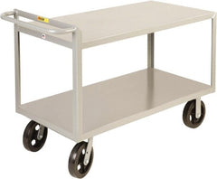 Little Giant - 2,000 Lb Capacity, 30" Wide x 65-1/2" Long x 30" High Shelf Cart - 2 Shelf, Steel, 2 Rigid/2 Swivel Casters - Exact Tooling