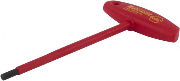 Wiha - 5mm Hex, T-Handle, Insulated Hex Key - 182mm OAL, Chrome Vanadium Molybdenum, Metric System of Measurement - Exact Tooling