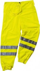 Ergodyne - Size 2X/3XL Polyester High-Visibility Pants - Drawstring Closure, No Pockets, 48" Waist, 35.5" Inseam, Lime - Exact Tooling
