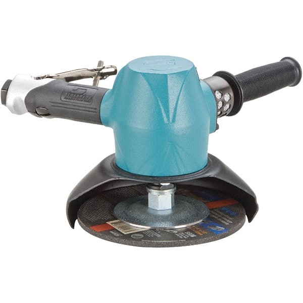 Dynabrade - 7" Wheel Diam, 7,200 RPM, Pneumatic Angle & Disc Grinder - 5/8-11 Spindle, 98 CFM, Rear Exhaust - Exact Tooling