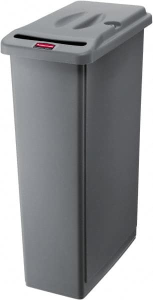 Rubbermaid - 23 Gal Gray Rectangle Confidential Document Container - Plastic, 31" High x 20" Long x 11" Wide - Exact Tooling