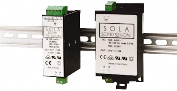 Sola/Hevi-Duty - 30 Watt, 1.20 Amp, 264 VAC, 375 VDC Input, +12/ to 12 VDC Output, DIN Rail Power Supply - Exact Tooling