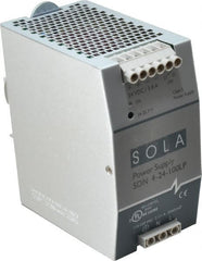 Sola/Hevi-Duty - 92 Watt, 3.8 Amp, 230 VAC Input, 24 VDC Output, DIN Rail Power Supply - 2.56 Inch Wide x 4.55 Inch Deep x 4.88 Inch High, Up to 88% Efficiency, 14 to 140°F, Green LED - Exact Tooling
