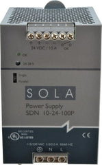 Sola/Hevi-Duty - 240 Watt, 10 Amp, 230 VAC Input, 24 VDC Output, DIN Rail Power Supply - 3.26 Inch Wide x 4.55 Inch Deep x 4.88 Inch High, Up to 88% Efficiency, 14 to 140°F, Green LED - Exact Tooling