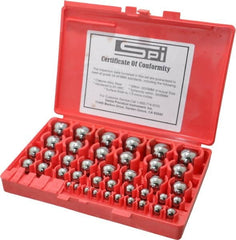 SPI - 1 to 25mm Diameter, Chrome Steel, Gage Ball Set - 0.0001 Inch Tolerance, Grade 24 Accuracy, 25 Pairs - Exact Tooling