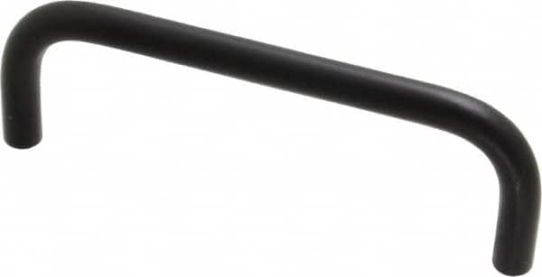 Electro Hardware - 10-32 Internal Thread, 5/16" Handle Diam, Black Anodized Aluminum Drawer Pull - 4" Center to Center - Exact Tooling