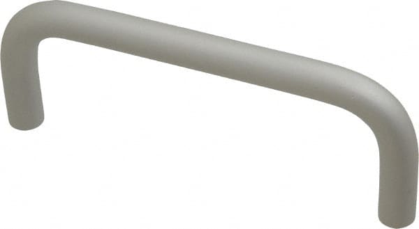 Electro Hardware - 10-32 Internal Thread, 3/8" Handle Diam, Clear Anodized Aluminum Drawer Pull - 4" Center to Center - Exact Tooling