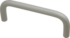 Electro Hardware - 10-32 Internal Thread, 3/8" Handle Diam, Clear Anodized Aluminum Drawer Pull - 4" Center to Center - Exact Tooling