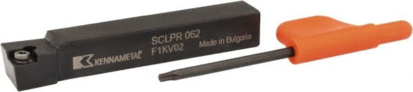 Kennametal - SCLP, Right Hand Cut, 5° Lead Angle, 3/8" Shank Height x 3/8" Shank Width, Positive Rake Indexable Turning Toolholder - 2-1/2" OAL, CP..21.5. Insert Compatibility, Series Screw-On - Exact Tooling