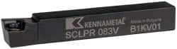 Kennametal - SCLP, Right Hand Cut, 5° Lead Angle, 1/2" Shank Height x 1/2" Shank Width, Positive Rake Indexable Turning Toolholder - 3-1/2" OAL, CP..32.5. Insert Compatibility, Series Screw-On - Exact Tooling