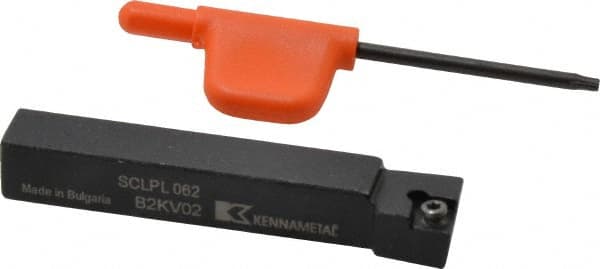 Kennametal - SCLP, Left Hand Cut, 5° Lead Angle, 3/8" Shank Height x 3/8" Shank Width, Positive Rake Indexable Turning Toolholder - 2-1/2" OAL, CP..21.5. Insert Compatibility, Series Screw-On - Exact Tooling
