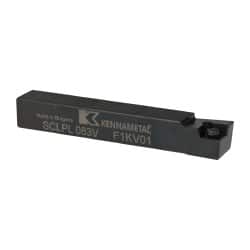Kennametal - SCLP, Left Hand Cut, 5° Lead Angle, 1/2" Shank Height x 1/2" Shank Width, Positive Rake Indexable Turning Toolholder - 3-1/2" OAL, CP..32.5. Insert Compatibility, Series Screw-On - Exact Tooling