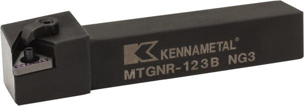 Kennametal - MTGN, Right Hand Cut, 0° Lead Angle, 3/4" Shank Height x 3/4" Shank Width, Negative Rake Indexable Turning Toolholder - 4-1/2" OAL, TN..33. Insert Compatibility, Series Kenloc - Exact Tooling