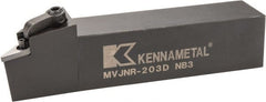 Kennametal - MVJN, Right Hand Cut, 3° Lead Angle, 1-1/4" Shank Height x 1-1/4" Shank Width, Negative Rake Indexable Turning Toolholder - 6" OAL, VN..33. Insert Compatibility, Series Kenloc - Exact Tooling