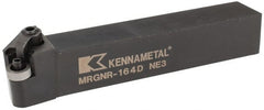 Kennametal - MRGN, Right Hand Cut, 15° Lead Angle, 1" Shank Height x 1" Shank Width, Negative Rake Indexable Turning Toolholder - 6" OAL, RN..43 Insert Compatibility, Series Kenloc - Exact Tooling