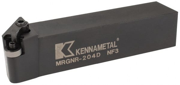 Kennametal - MRGN, Right Hand Cut, 15° Lead Angle, 1-1/4" Shank Height x 1-1/4" Shank Width, Negative Rake Indexable Turning Toolholder - 6" OAL, RN..43 Insert Compatibility, Series Kenloc - Exact Tooling