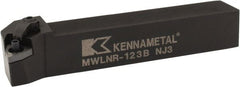 Kennametal - MWLN, Right Hand Cut, 5° Lead Angle, 3/4" Shank Height x 3/4" Shank Width, Negative Rake Indexable Turning Toolholder - 4-1/2" OAL, WN..33. Insert Compatibility, Series Kenloc - Exact Tooling