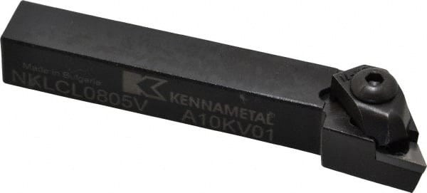 Kennametal - NP.., -5° Lead Angle NKLC External Left Hand Indexable Profiling Toolholder - 12.7mm Shank Height x 12.7mm Shank Width, 88.9mm Long, Steel - Exact Tooling