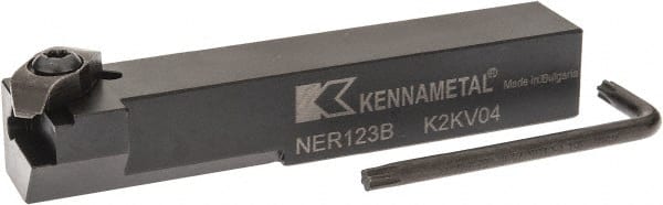 Kennametal - External Thread, Right Hand Cut, 19.05mm Shank Width x 19.05mm Shank Height Indexable Threading Toolholder - 114.3mm OAL, N.3L Insert Compatibility, NE Toolholder, Series Top Notch - Exact Tooling