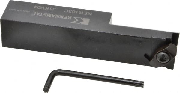 Kennametal - External Thread, Right Hand Cut, 25.4mm Shank Width x 25.4mm Shank Height Indexable Threading Toolholder - 127mm OAL, N.3L Insert Compatibility, NE Toolholder, Series Top Notch - Exact Tooling