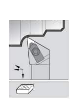 Kennametal - NP.., 5° Lead Angle NKLC External Left Hand Indexable Profiling Toolholder - 1" Shank Height x 1" Shank Width, 5" Long - Exact Tooling