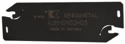 Kennametal - 1.2598" Blade Height, 0.0945" Blade Width, 3-15/16" OAL, Neutral Cut, Double End Indexable Cut-Off Blade - 50mm Max Depth of Cut, A2BNSN Blade, A2 Cut-Off Series - Exact Tooling