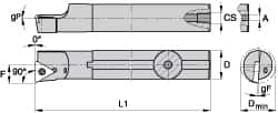 Kennametal - 21.39mm Min Bore Diam, 254mm OAL, 5/8" Shank Diam, A-SCLP-D Indexable Boring Bar - CP.. Insert, Screw Holding Method - Exact Tooling
