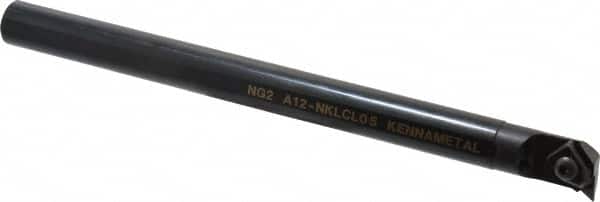 Kennametal - NP.., 5° Lead Angle A-NKLC Internal Left Hand Indexable Profiling Toolholder - 3/4" Shank Width, 254mm Long, Steel, Through Coolant - Exact Tooling