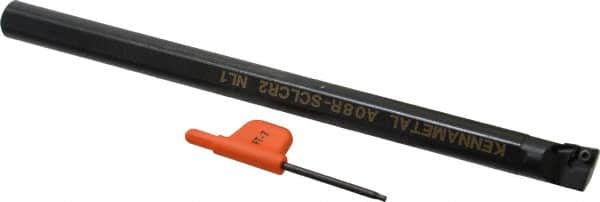 Kennametal - 15.24mm Min Bore Diam, 8" OAL, 1/2" Shank Diam, A-SCLC Indexable Boring Bar - CC.. Insert, Screw Holding Method - Exact Tooling