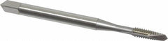 OSG - #4-40 UNC, 2 Flute, Bright Finish, High Speed Steel Spiral Point Tap - Plug Chamfer, Right Hand Thread, 1-7/8" OAL, 9/16" Thread Length, 0.141" Shank Diam, Series 105 - Exact Tooling