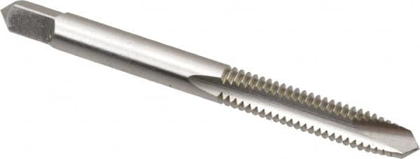 OSG - #12-24 UNC, 2 Flute, Bright Finish, High Speed Steel Spiral Point Tap - Plug Chamfer, Right Hand Thread, 2-3/8" OAL, 15/16" Thread Length, 0.22" Shank Diam, Series 105 - Exact Tooling