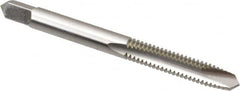 OSG - #12-24 UNC, 2 Flute, Bright Finish, High Speed Steel Spiral Point Tap - Plug Chamfer, Right Hand Thread, 2-3/8" OAL, 15/16" Thread Length, 0.22" Shank Diam, Series 105 - Exact Tooling