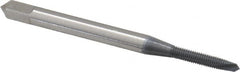 OSG - #2-64 UNF, 2 Flute, Bright Finish, High Speed Steel Spiral Point Tap - Plug Chamfer, Right Hand Thread, 1-3/4" OAL, 7/16" Thread Length, 0.141" Shank Diam, 2B Class of Fit, Series 105 - Exact Tooling