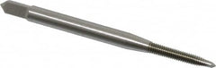 OSG - #3-56 UNF, 2 Flute, Bright Finish, High Speed Steel Spiral Point Tap - Plug Chamfer, Right Hand Thread, 1-13/16" OAL, 1/2" Thread Length, 0.141" Shank Diam, 2B Class of Fit, Series 105 - Exact Tooling