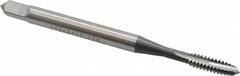 OSG - #4-36 UNF, 2 Flute, Bright Finish, High Speed Steel Spiral Point Tap - Plug Chamfer, Right Hand Thread, 1-7/8" OAL, 9/16" Thread Length, 0.141" Shank Diam, Series 105 - Exact Tooling