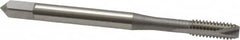 OSG - #8-32 UNC, 2 Flute, Bright Finish, High Speed Steel Spiral Point Tap - Bottoming Chamfer, Right Hand Thread, 2-1/8" OAL, 3/4" Thread Length, 0.168" Shank Diam, 3B Class of Fit, Series 105B - Exact Tooling