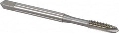 OSG - #10-32 UNF, 2 Flute, Bright Finish, High Speed Steel Spiral Point Tap - Plug Chamfer, Right Hand Thread, 2-3/8" OAL, 7/8" Thread Length, 0.194" Shank Diam, 3B Class of Fit, Series 105 - Exact Tooling