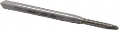 OSG - #3-48 UNC, 2 Flute, Bright Finish, High Speed Steel Spiral Point Tap - Plug Chamfer, Right Hand Thread, 1-13/16" OAL, 1/2" Thread Length, 0.141" Shank Diam, Series 105 - Exact Tooling