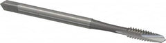 OSG - #6-32 UNC, 2 Flute, Bright Finish, High Speed Steel Spiral Point Tap - Plug Chamfer, Right Hand Thread, 2" OAL, 11/16" Thread Length, 0.141" Shank Diam, 2B Class of Fit, Series 105 - Exact Tooling