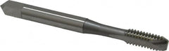 OSG - #12-24 UNC, 2 Flute, Bright Finish, High Speed Steel Spiral Point Tap - Bottoming Chamfer, Right Hand Thread, 2-3/8" OAL, 15/16" Thread Length, 0.22" Shank Diam, 2B/3B Class of Fit, Series 105B - Exact Tooling