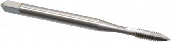OSG - #4-40 UNC, 2 Flute, Bright Finish, High Speed Steel Spiral Point Tap - Plug Chamfer, Right Hand Thread, 1-7/8" OAL, 9/16" Thread Length, 0.141" Shank Diam, Series 105 - Exact Tooling