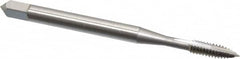 OSG - #4-40 UNC, 2 Flute, Bright Finish, High Speed Steel Spiral Point Tap - Plug Chamfer, Right Hand Thread, 1-7/8" OAL, 9/16" Thread Length, 0.141" Shank Diam, Series 105 - Exact Tooling