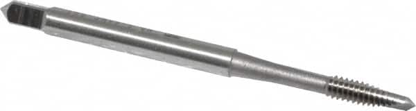 OSG - #5-40 UNC, 2 Flute, Bright Finish, High Speed Steel Spiral Point Tap - Plug Chamfer, Right Hand Thread, 1-15/16" OAL, 5/8" Thread Length, 0.141" Shank Diam, Series 105 - Exact Tooling