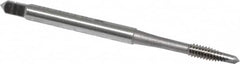 OSG - #5-40 UNC, 2 Flute, Bright Finish, High Speed Steel Spiral Point Tap - Plug Chamfer, Right Hand Thread, 1-15/16" OAL, 5/8" Thread Length, 0.141" Shank Diam, Series 105 - Exact Tooling