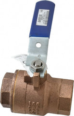 NIBCO - 1-1/2" Pipe, Full Port, Bronze Standard Ball Valve - 2 Piece, Inline - One Way Flow, FNPT x FNPT Ends, Lever Handle, 600 WOG, 150 WSP - Exact Tooling