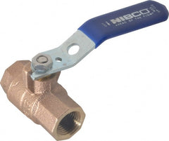 NIBCO - 1/2" Pipe, Full Port, Bronze Standard Ball Valve - 2 Piece, Inline - One Way Flow, FNPT x FNPT Ends, Lever Handle, 600 WOG, 150 WSP - Exact Tooling