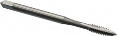 OSG - #6-32 UNC, 2 Flute, Bright Finish, High Speed Steel Spiral Point Tap - Plug Chamfer, Right Hand Thread, 2" OAL, 11/16" Thread Length, 0.141" Shank Diam, Series 105 - Exact Tooling
