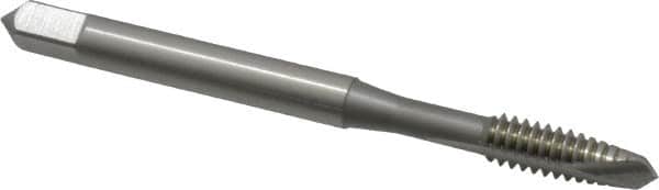 OSG - #10-24 UNC, 2 Flute, Bright Finish, High Speed Steel Spiral Point Tap - Plug Chamfer, Right Hand Thread, 2-3/8" OAL, 7/8" Thread Length, 0.194" Shank Diam, Series 105 - Exact Tooling